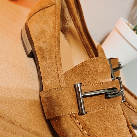 Franco Sarto Tan Suede Womens Loafer Shoes - Picture 6 of 8